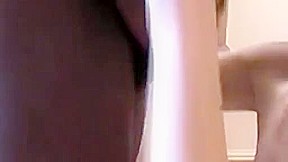 Round ass white milf takes two black cocks deeply