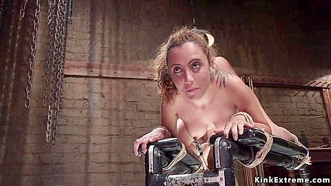 Roxanne Rae And Dark Haired In Babe Slave Vibed In Doggystyle Bondage