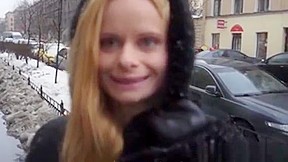 Russian Casting Action With Tiny Blonde