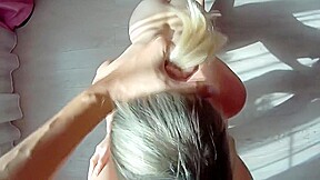 Russian Sex With Hot Blonde Neighbor And Wife Out