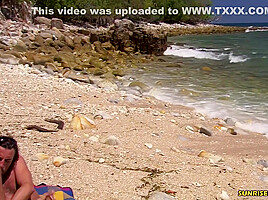 Sahara Knite Gets Double-penetrated On The Beach