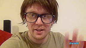 Sara Knight sucks this nerds cock until he cums