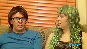 Sara Knight sucks this nerds cock until he cums