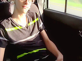 Saxton Todd could not resist and started wanking in the car
