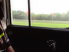 Saxton Todd could not resist and started wanking in the car