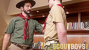 ScoutBoys - Hairy, DILF scoutmaster seduces sexy young scout in office