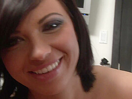 Sexy Brunette Sprayed On Her Big Boobs In Pov - HardcoreSolo
