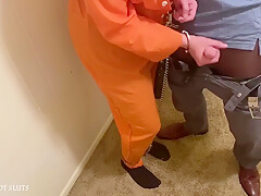 Sexy Foot Fetish Girl Prisoner Slave Arrested By Nylon Sissy Pantyhose Cuffed Handjob