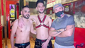 Sexy Slut Fucked Raw By His Friend In A Backroom In Leather Outfits - ViktorRom