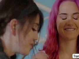 Sexy Ts Fucks The Wet Tight Pussy Of Her Hot Stepsis Pussy With Lena Moon