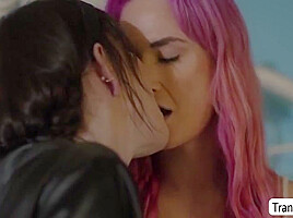 Sexy Ts Fucks The Wet Tight Pussy Of Her Hot Stepsis Pussy With Lena Moon