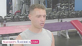 Sexy and fit Riley Jacobs gives one wet workout on a big cock