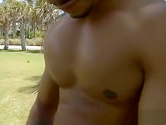 Sexy boy attempts to swallow