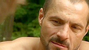 Sexy gay masturbates and does blowjob