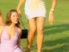 Sexy girls taking photos for their prom night