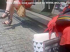 Sexy legs     waiting for the bus