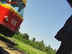 Sexy playgirl flashed underclothes