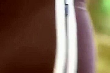 Sexy shorts cameltoe in the park was on cam