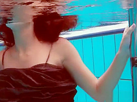 Shaved cutie Nata Szilva is a mermaid