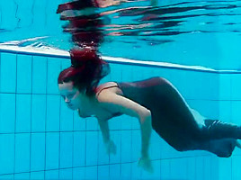 Shaved cutie Nata Szilva is a mermaid