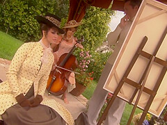 She Was Playing Cello And Her Lesbian Friend Came And They Started Kissing Each Other