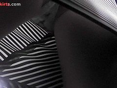 Sheer panty of a sexy lady seen in free upskirt video