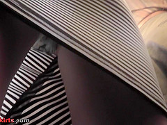 Sheer panty of a sexy lady seen in free upskirt video