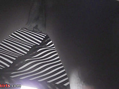 Sheer panty of a sexy lady seen in free upskirt video