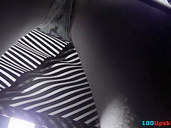 Sheer panty of a sexy lady seen in free upskirt video