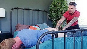 Short inked gay raw fucks his tall bearded boyfriend