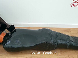 Sissy Slave In Femdom Mistress Mummified Her Slowly Shoejob Footjob Bondage