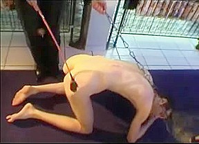 Sissy serf gets caning during a hot femdom act