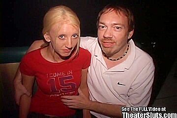 Skinny Blonde Wild Freak Fucked in Theater!