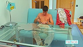 Skinny Twink Samuel Jerks & Cums On His Hairy Abs In Solo Clip!