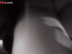 Slim bitch flashes skinny ass in upskirting clip
