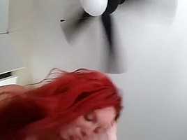 Slurry redhead takes hubby cock
