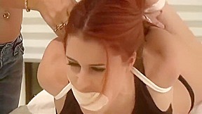 Slut In Underwear Gets Stuffgagged