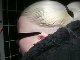 Slutty blonde in glasses fucks a stranger for cash