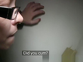 Slutty blonde in glasses fucks a stranger for cash