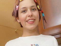 Softcore Doing dishes turned into masturbating