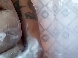 Solo with my cock and soapy suds