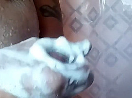 Solo with my cock and soapy suds