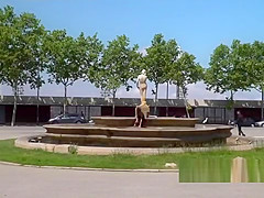 Spanish hottie gangbanged in public