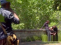 Spanish slave gangbanged outdoor