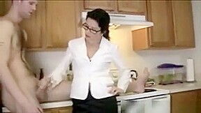 Spex Mature Sucking On His Hard Cock