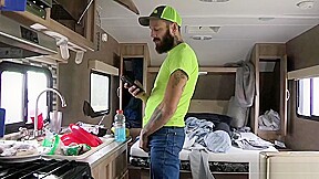 Step daddy and Step son fuck in the trailer