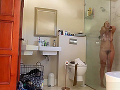 Step mothers hairy cunt spied in the bathroom