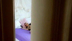 Stepdaughter watched masturbating