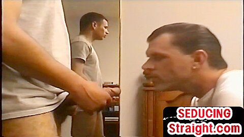 Straight amateur Black stud gets sucked by gay at home