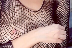 Strip Show In Fishnet Lingerie
